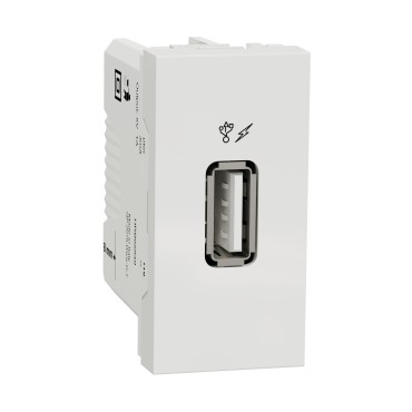 Priza incarcare USB Schneider Electric Noua UNICA NU342818, 1A 1m alba