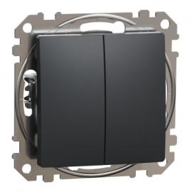 Intrerupator dublu 10AX, antracit SEDNA Design Schneider Electric SDD111105, antracit