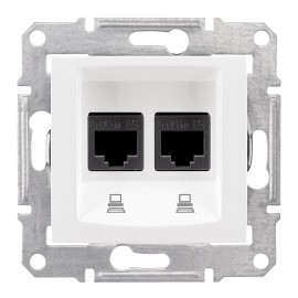 SDN4400121 SEDNA Double data outlet white SDN4400121