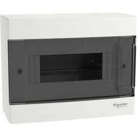 Cofret cu montaj aparent, 1x8 Module Schneider Electric EZ9EUC108, usa fumurie, cu 2 blocuri terminale