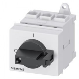 SENTRON, 3LD switch disconnector, main switch, 3- pole, Iu:32 A, Operational power / at AC-23 A at 400 V: 11,5 kW, Distribution board mounting, knob-operated mechanism, black, handle directly on switch Siemens