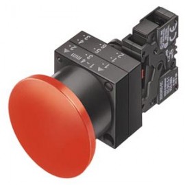  PUSH-PULL BUTTON 40MM LATCHING W.PULL-TO-UNLOCK MECH. SCREW TERMINAL, 1NO+1NC WITH HOLDER RED Siemens