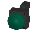  INDICATOR LIGHT WITH SMOOTH LENSE ILLUMINATED WITH INTEGRATED LED 24V AC/DC SCREW TERMINAL WITH HOLDER GREEN Siemens