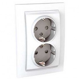 MGU23.067.18D SCHNEIDER ELECTRIC UNICA Double Socket Outlet 2P+E White
