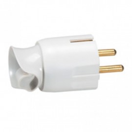 050172 Legrand 2P+E plug - 16 A - Fr/German standard - cable orientation - white - gencod labelling 