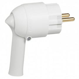 050175 Legrand 2P+E plug - 16 A - Fr/German standard - easy extraction - white - gencod labelling