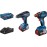 Set Bosch Professional pe acumulator 06019J2220, masina de gaurit si insurubat (bormasina) brushless GSR 18V-50, surubelnita cu impact GDX 18V-200, 18 V, 3400 RPM, 4200 percutii/min, 2 acumulatori 4 Ah, incarcator, cutie transport