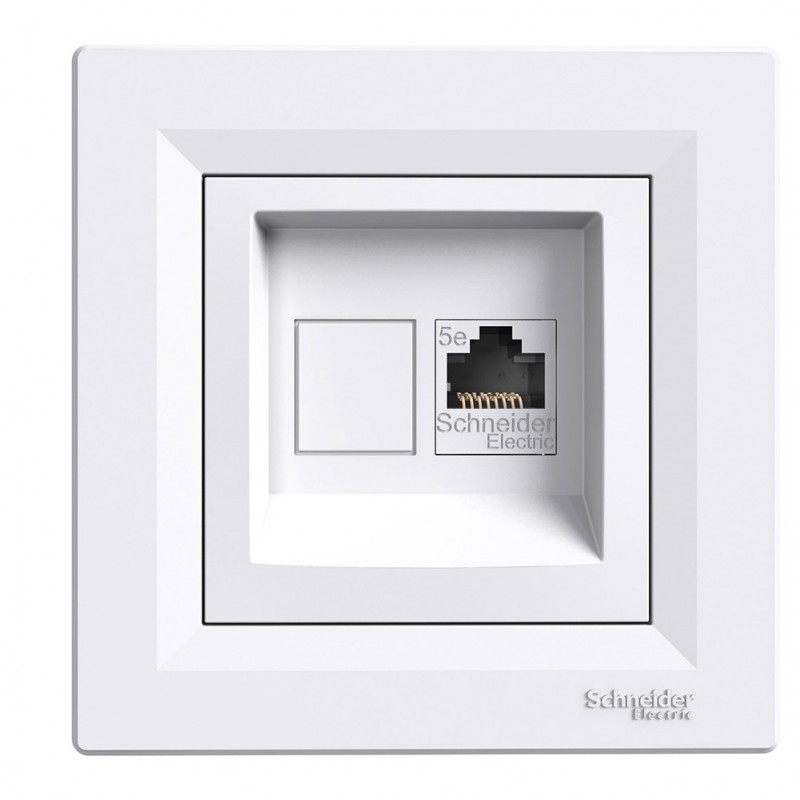Priza date RJ45 Asfora Schneider Electric EPH4300121, alb