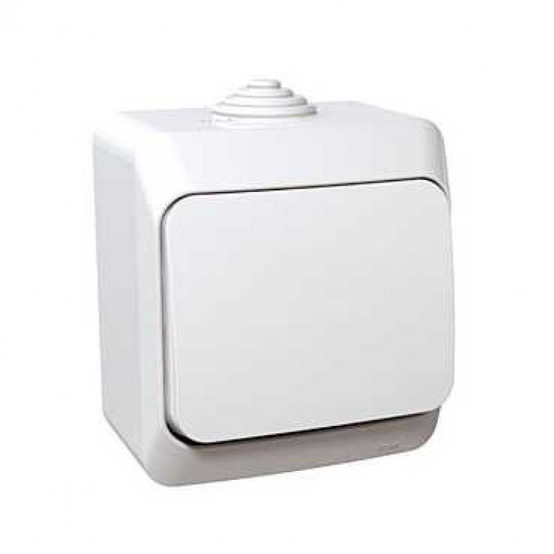 Intrerupator simplu IP44 16A Schneider Electric Cedar Plus WDE000510, alb  