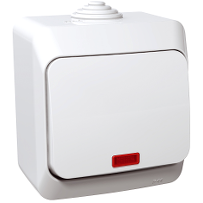 Intrerupator Cu LED IP44 PT Schneider Electric Cedar Plus WDE000514, alb