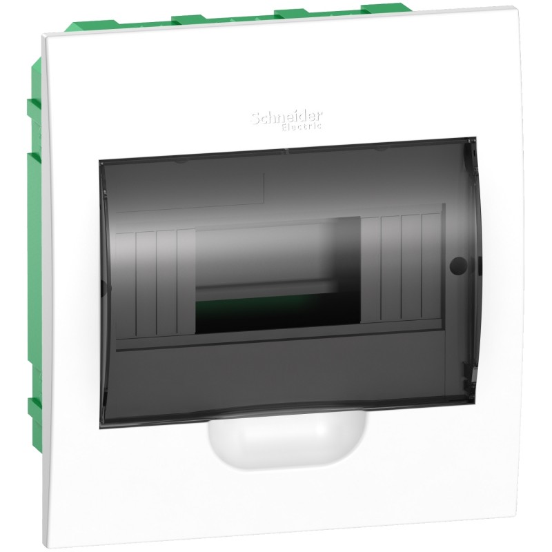 Cofret incastrat Schneider Easy 8 module, usa transparenta+2 borniere