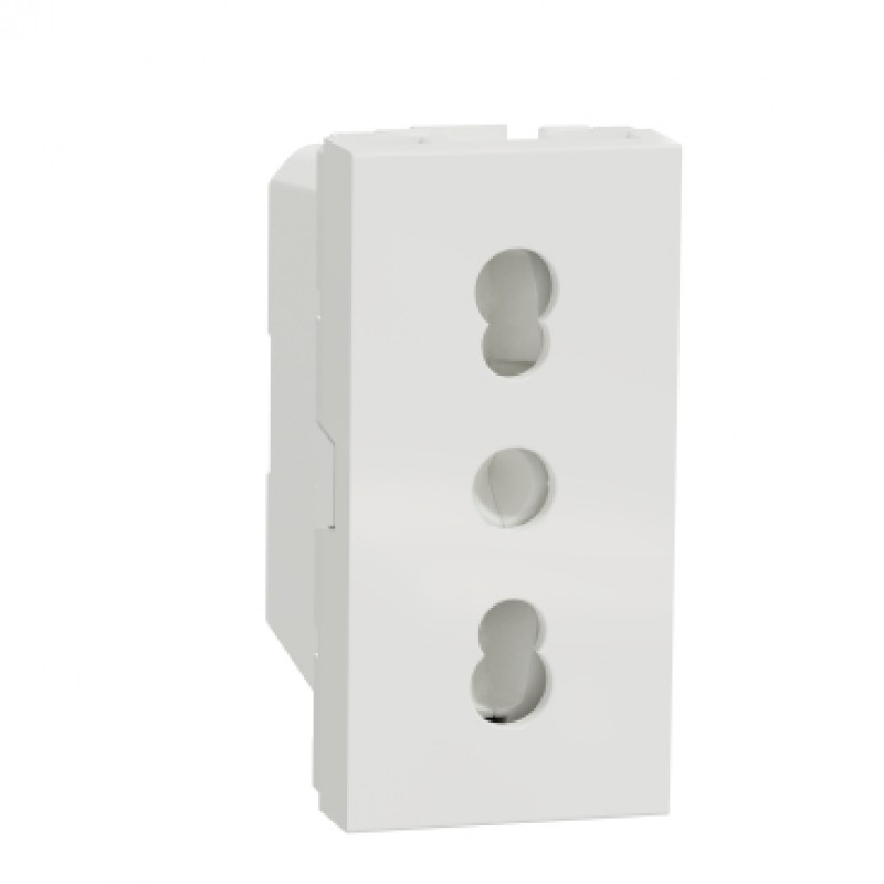 Priza italiana 1modul 16A 2P+E Schneider UNICA, alba