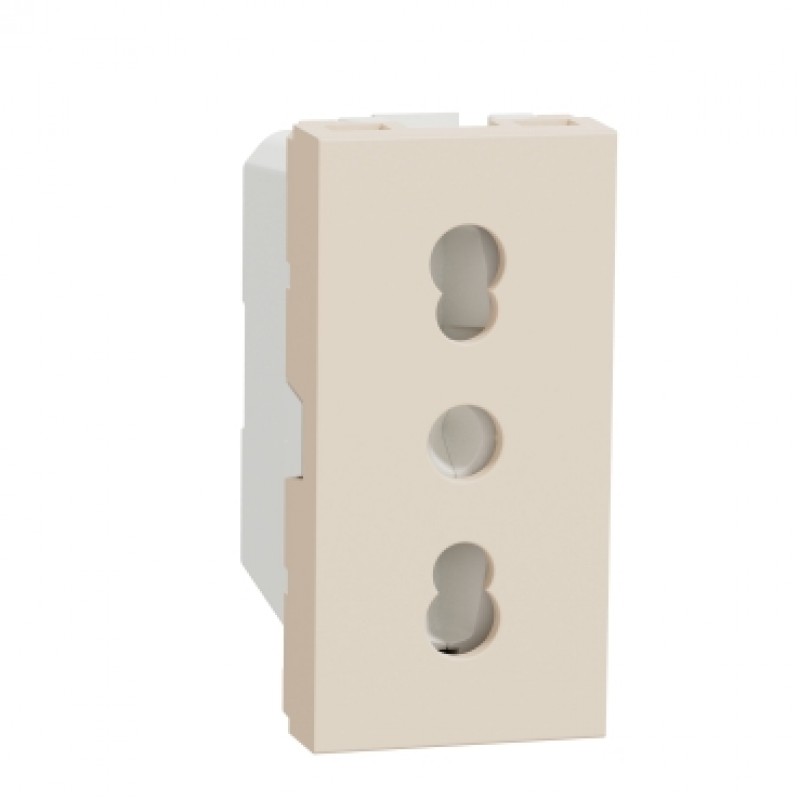 Priza Italiana 1modul 16A 2P+E Schneider UNICA, bej