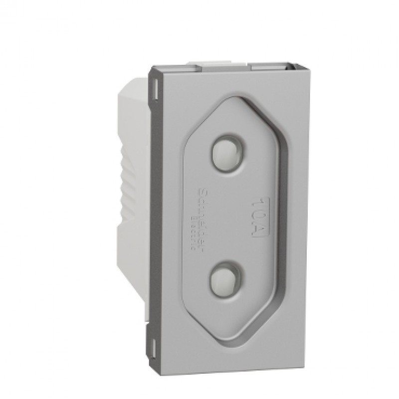 Priza 2P 10A 1 Modul Schneider Electric NOUA UNICA NU303130, aluminiu