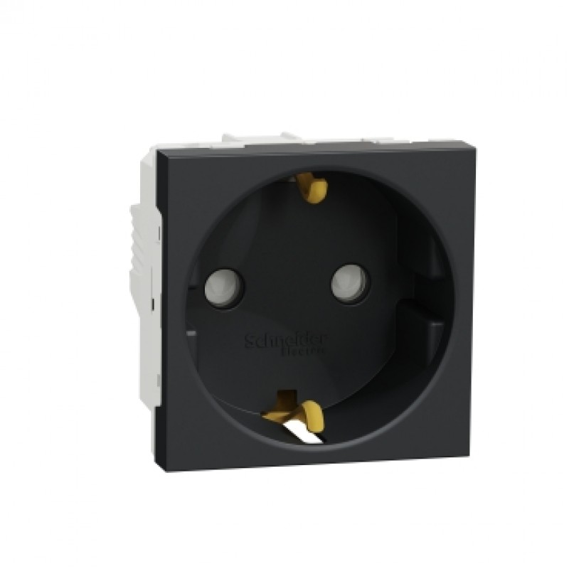 Priza 2P+E 16A cu obturatoare Schneider Electric NEW UNICA NU303754, grafit