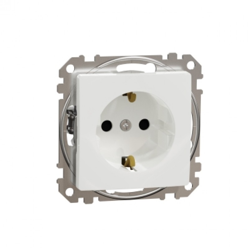 BLACK FRIDAY! Priza 2P+E cu obturatoare Schneider Electric SEDNA Design SDD111021, alba