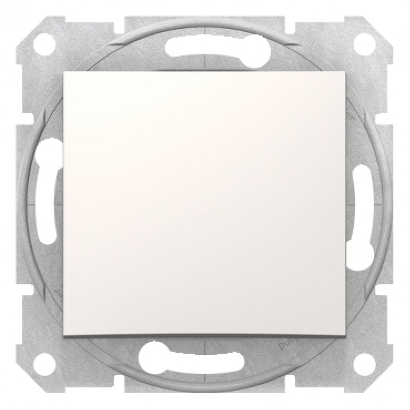 Intrerupator simplu Schneider Electric SEDNA SDN0100123, 10AX, 250V c.a., crem