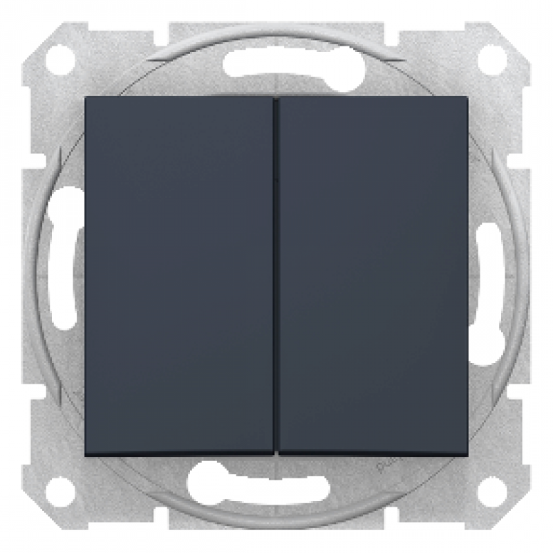 Intrerupator dublu 10AX 250V c.a. fără rama Schneider Electric SEDNA, grafit