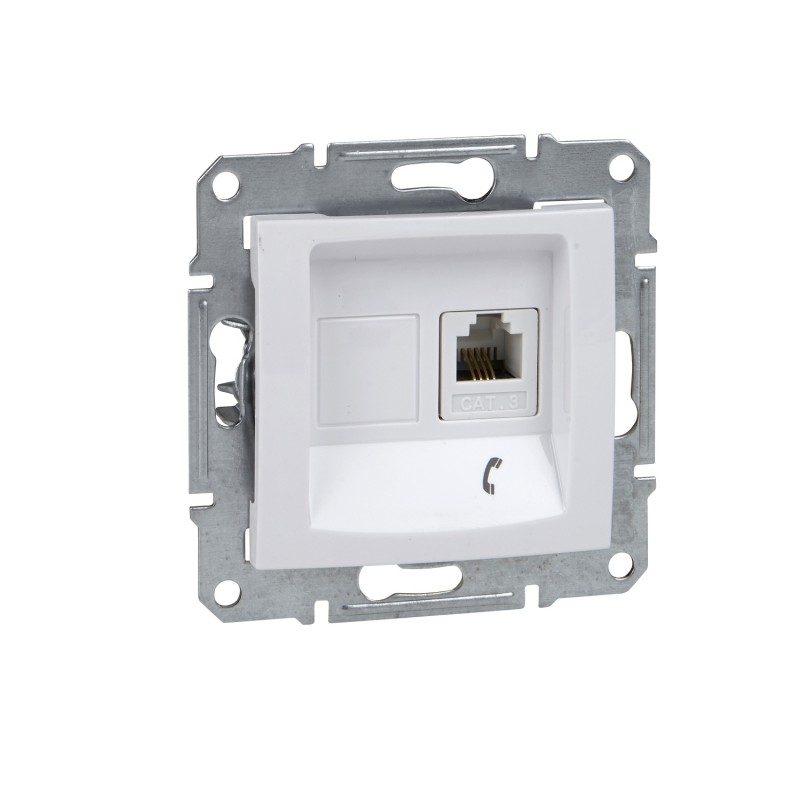 Priza simpla telefon RJ11 Schneider Electric Sedna SDN4101121, fara rama, alba