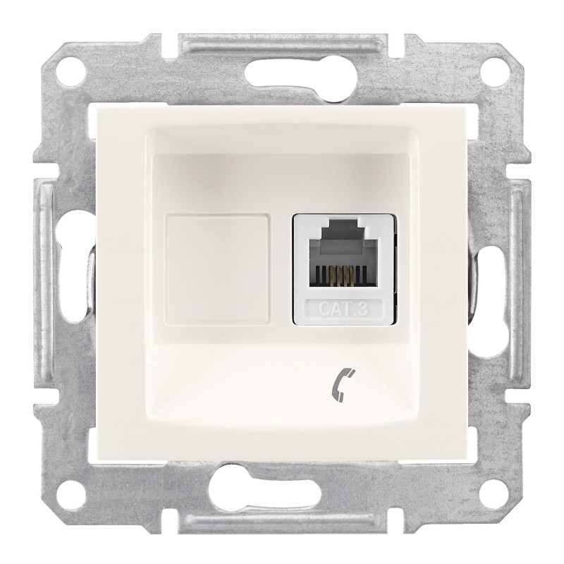 Priza simpla telefon RJ11 Schneider Electric Sedna SDN4101123, fara rama, crem