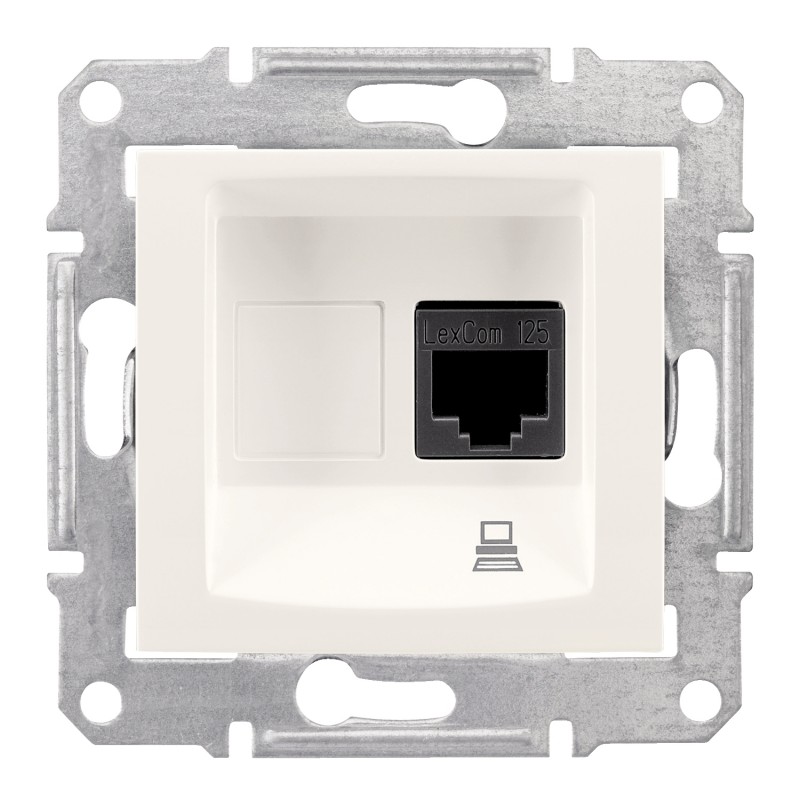 Priza de date fara suruburi RJ45, Cat.5e Schneider Electric Sedna SDN4300123, crem
