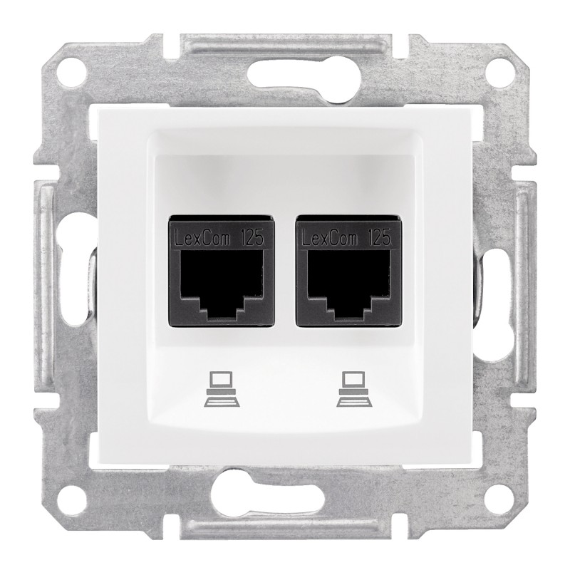 Priza de date dubla RJ45, Cat.5e Schneider Electric Sedna SDN4400121, alba