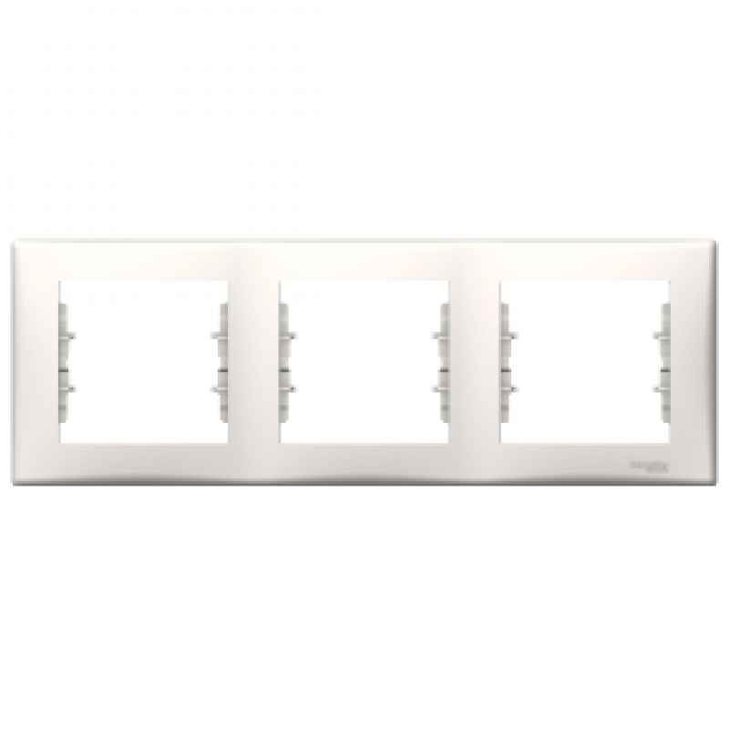 Rama tripla orizontala Schneider Electric SEDNA SDN5800523, crem