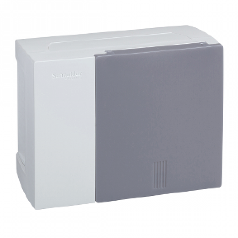Tablou electric aparent Schneider Electric mini Pragma, 1 x 6 module, uşă translucida+bloc terminal de legare la pamant, IP40