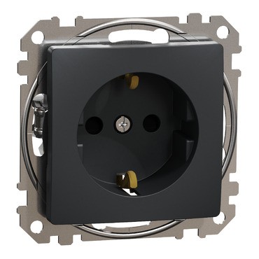 BLACK FRIDAY! Priza 2P+E cu obturatoare Schneider Electric SEDNA Design SDD114021, antracit