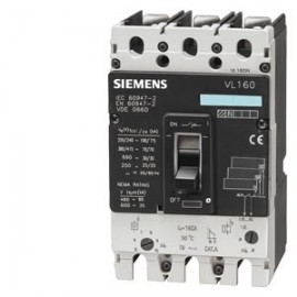 CIRCUIT-BREAKER VL 160N ICU=55KA / 415 V AC 3 POLE, LINE PROTECTION OVERCURRENT RELEASE TM, LI IN=160A, IR=125-160A, II=800-1600A, SHORT CIRCUIT WITHOUT AUXILIARY RELEASE WITHOUT AUXILIARY/ALARM SWITCH Siemens