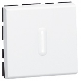Intrerupator cap scara cu LED de control Legrand Mosaic 077012, 2 module, alb